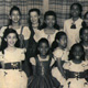 Jeraldyne Blunden (top row far right) as a child pictured with her sister Carol Ann Shockley (shortest dancer in the front, 4th dancer from the left in the front row)