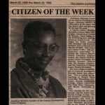 Thumbnail of Newspaper clipping with headshot of woman